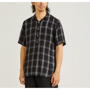 Undercover Jun Takahashi Black Plaid Popover Henley Shirt Men M Japan VTG Grunge